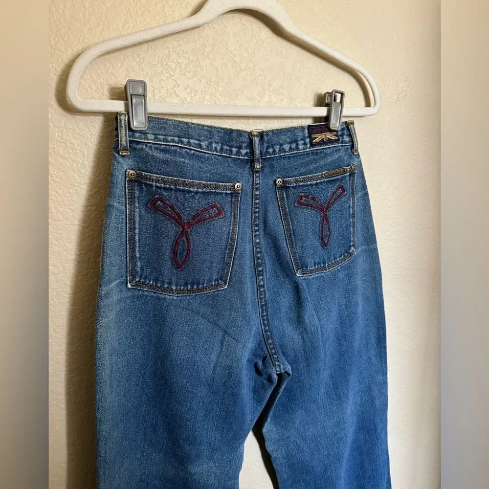 Vintage Britannia Wide Leg Sailor Jeans Sz 4 Distressed High Rise - Picture 8 of 11